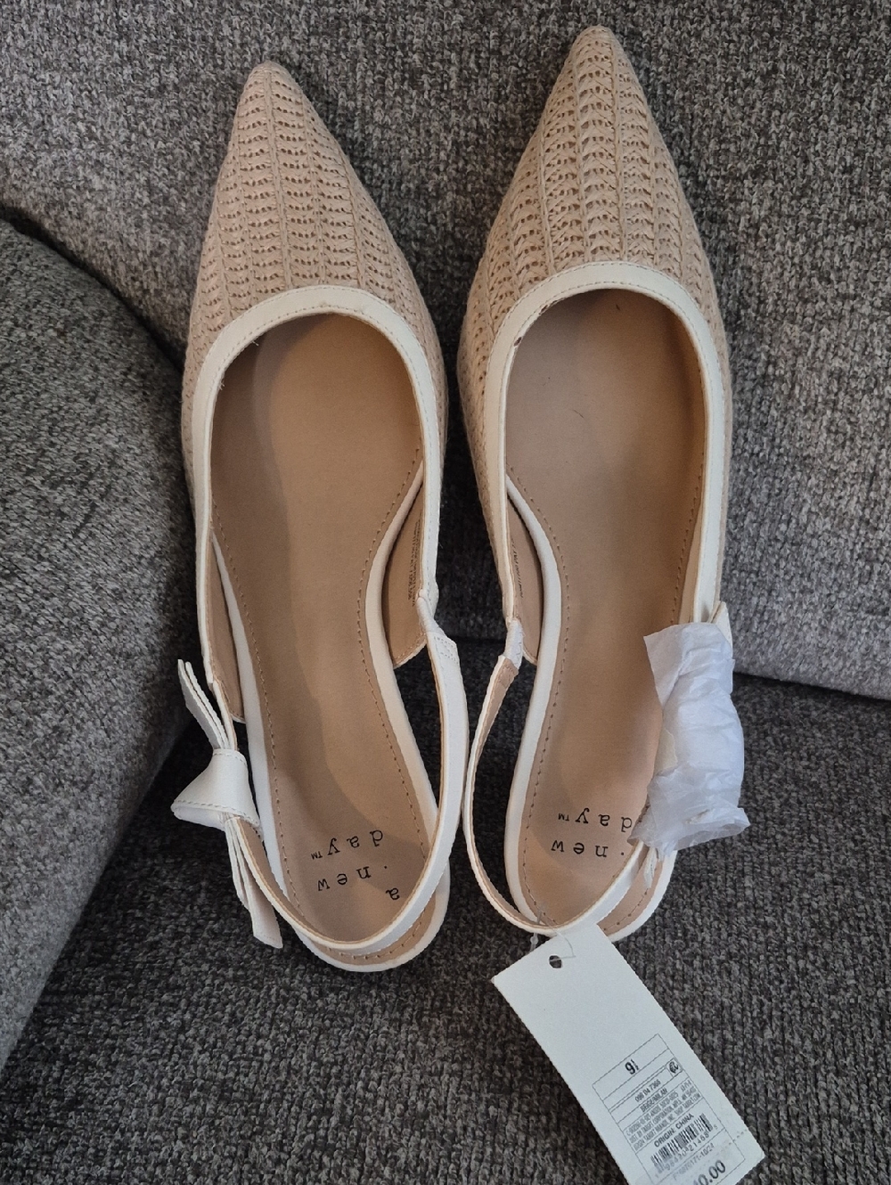 Womens A New Day Milan Woven Slingback nwt
